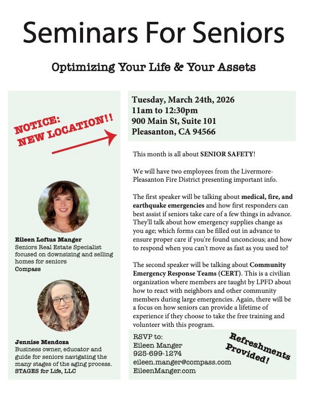 Earthquake and Personal Safety for Seniors!