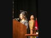ECSU Senior Class President Karina Torres speaks at graduation exercises Tuesday.