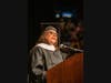 ECSU commencement speaker Lena Rodriquez, offers some words of wisdom.