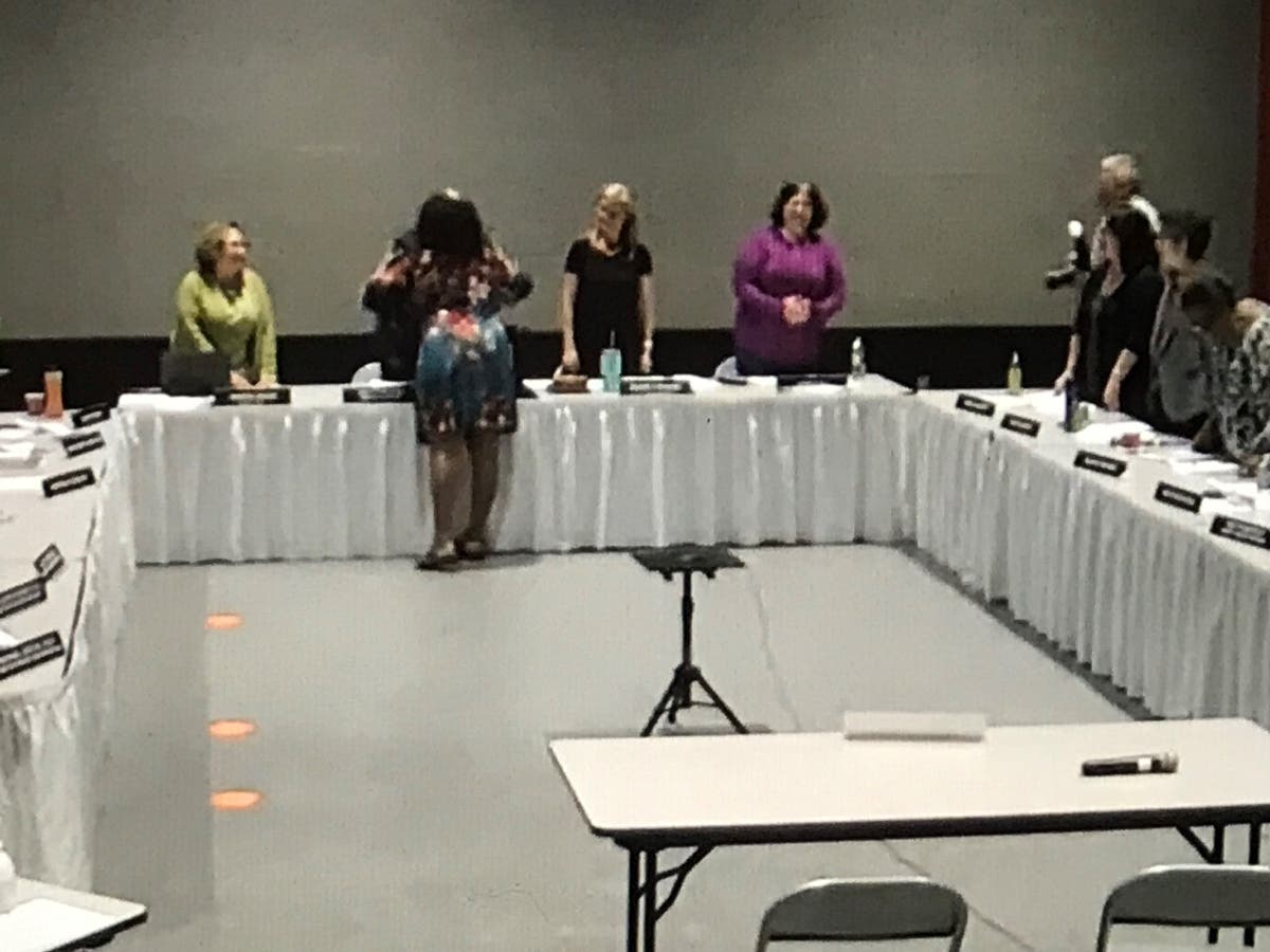 Danbury school officials honored attending 2022 retirees one-by-one last week at the final regular Danbury Board of Education meeting of the school year, as seen here in this video still on Youtube.