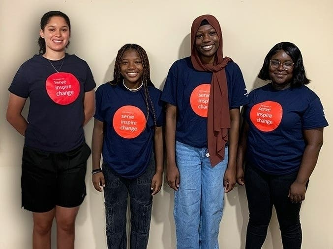 Bank of America Hartford 2022 student leaders are, from left to right, Karina Ortiz, Sydney Alleyne, Sayada Arouna and Chamere Francis.

