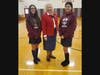 Southington Town Council Chairperson Victoria Triano with Grade 8 students Talia DaCosta and Andersen McCormick.