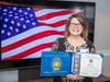 Sherri Vogt, veterans’ liaison with Hartford HealthCare Center for Healthy Aging, holds the Department of Defense Vietnam War Commemoration Certificate.