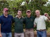 Rogers Orchards officials, from left, Greg Parzych, Jeff Rogers, John Rogers and Peter Rogers are all smiles about the Southington operation's new 'Longview Ciderhouse,' which applies fine-wine sophistication to the art of making hard cider from apples.