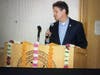 Farmington Town Council Chairman C.J. Thomas offers a few words of praise for teachers at a special event in Farmington in which the local Hindu community honored educators for the role they place.