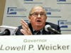 Former Connecticut Gov. Lowell P. Weicker Jr. speaks at an annual meeting of the Connecticut Conference of Municipalities in Cromwell, on June 17, 2010. He died Wednesday at the age of 92.