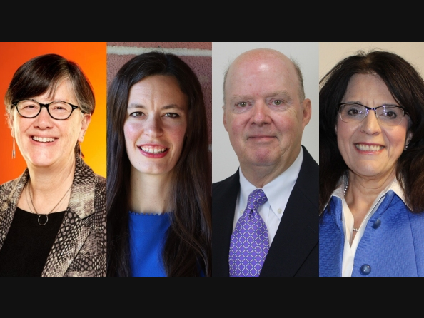 Left to right: Linda Estabrook; Caitlin Meyer; Brian Mylod; and Lois Nesci. They were named this month to the 2023 University of Saint Joseph Distinguished Awards slate.