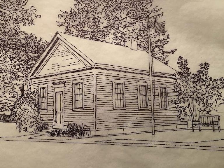 This artist's rendering shows the new Avon History Museum that will open up next year off Route 44. The 'buy-a-brick' campaign will create walkways and a sitting area around the building.