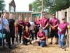 Volunteers from The Hartford spent the day at the University of Saint Joseph campus Monday commemorating Americorps' September 11 Day of Service adn Remembrance. They spruced up USJ's Gengras Center playground for special needs children.
