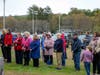 Before a nice turnout on Oct. 14, more than 350 flags were retired at the newly built U.S. Flag Retirement Platform in Simsbury.