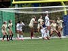 Notre Dame-Fairfield nearly scores on a header in the first half of its CIAC Class LL state girls soccer championship game against St. Joseph of Trumbull.