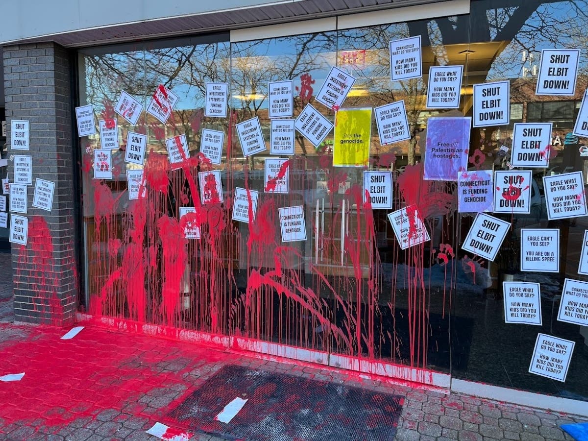 West Hartford police are investigating this incident of vandalism on Sunday during a pro-Palestinian protest in town. Wednesday, a pro-Palestinian group based in Connecticut attacked West Hartford officials for their law enforcement push after this.