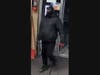 This surveillance image shows one of two men believed responsible for a liquor store robbery in West Hartford Saturday evening.