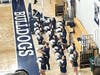 Yale University's cheerleaders keep the spirit high as Yale plays Penn on Saturday, Feb. 3.