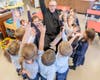New Archdiocese of Hartford Archbishop Christopher Coyne met with pupils at St. Luke Catholic School in Southington earlier this month.