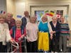 From left: Middlewoods residents Kitty LaVista, David Kruh, Doris Dallon, Joan Perugini, Ben Nichols, Debbie Astrom, Laura  Carrier, and Joan Manfredi during their 'visit' to Sweden last week.