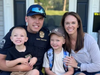 The late Trooper First Class Aaron Pelletier is joined by wife Dominique Pelletier and their two sons, Troy and Zack.