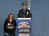 Col. Daniel Loughman, commander of the Connecticut State Police, deliveries a eulogy Wednesday for Trooper First Class Aaron Pelletier, who died in the line of duty last week.