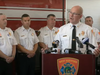 West Hartford Fire Department Greg Priest speaks during a special program at a West Hartford firehouse with U.S. Sen. Richard Blumenthal on fireworks safety and a $1.6 billion federal funding package to aid fire departments throughout the country.