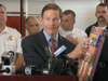 U.S. Sen. Richard Blumenthal, D-Conn., was in West Hartford Wednesday with local firefighters for a demonstration on fireworks safety and to announce a major federal grant benefitting fire departments nationally.