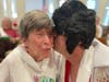 Shirley Salafia, a guest from Middlewoods of Newington, gets a kiss from Elvis himself at Middlewoods of Farmington's 'Elvis Week' celebration last month.