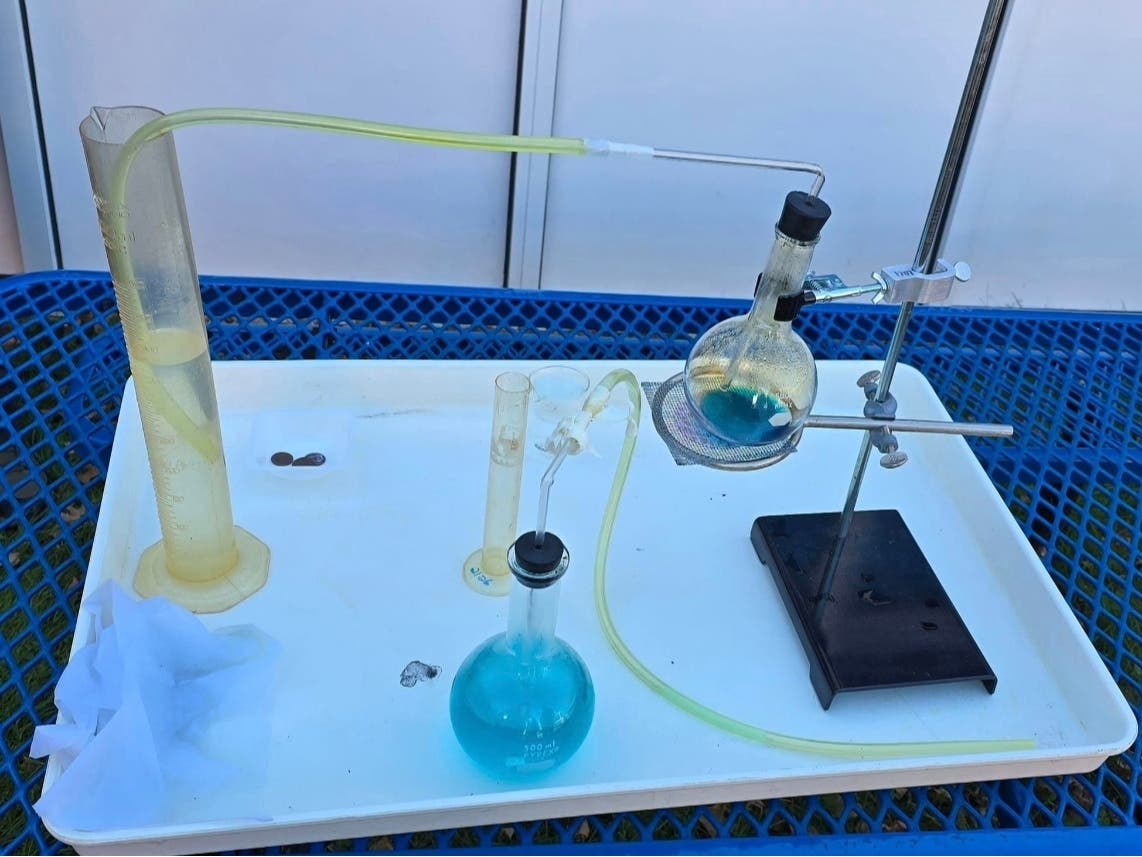 This science experiment at Berlin High School Wednesday morning caused a reaction that resulted in an irritating gas to send two to the hospital and prompted the evacuation of the whole school, according to the Berlin Volunteer Fire Department.
