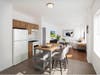 This rendering depicts completed interior work of a unit in Claystone Commons in Hartford's Clay Arsenal neighborhood.