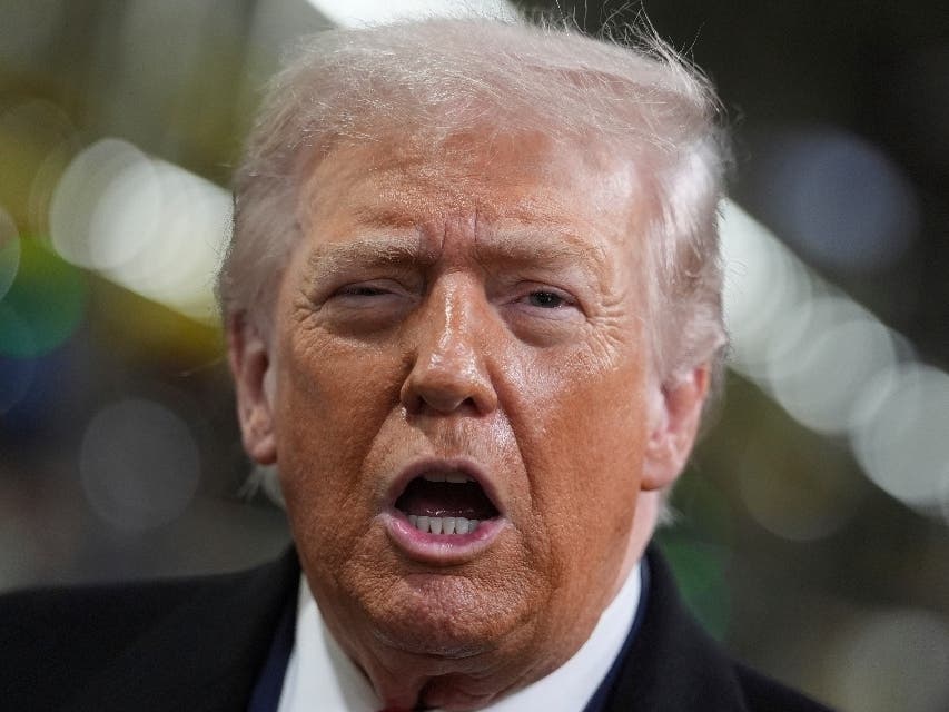 President Donald Trump speaks during a tour of a Michigan car factory, Tuesday, Jan. 13. On Tuesday, Jan. 20, protesters nationwide, including in Canton, are expected for the 'Free America Walkout' to mark one year of Trump's second term.