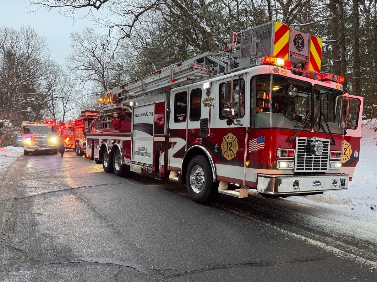 Firefighters from several area towns rushed to a house fire on Reverknolls in Avon on Wednesday afternoon.