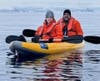 Father and son Lucas and Mark Raymond of Simsbury enjoyed a little Antarctic kayaking late last year.