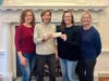  Left to right is Eleni Bouzakis (Farmington Community Chest), Chris Andrews (Farmington Community Chest), Chelsea O'Donnell (Live Art Walk), and Rose Ponte (Town of Farmington Economic Development Director).