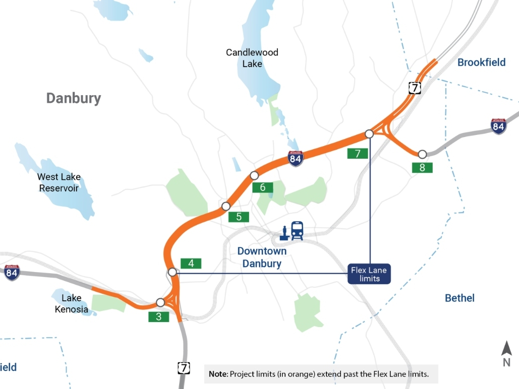 The addition of a new 'flex lane' on Interstate 84 in Danbury will be the topic of a state Department of Transportation forum next week.