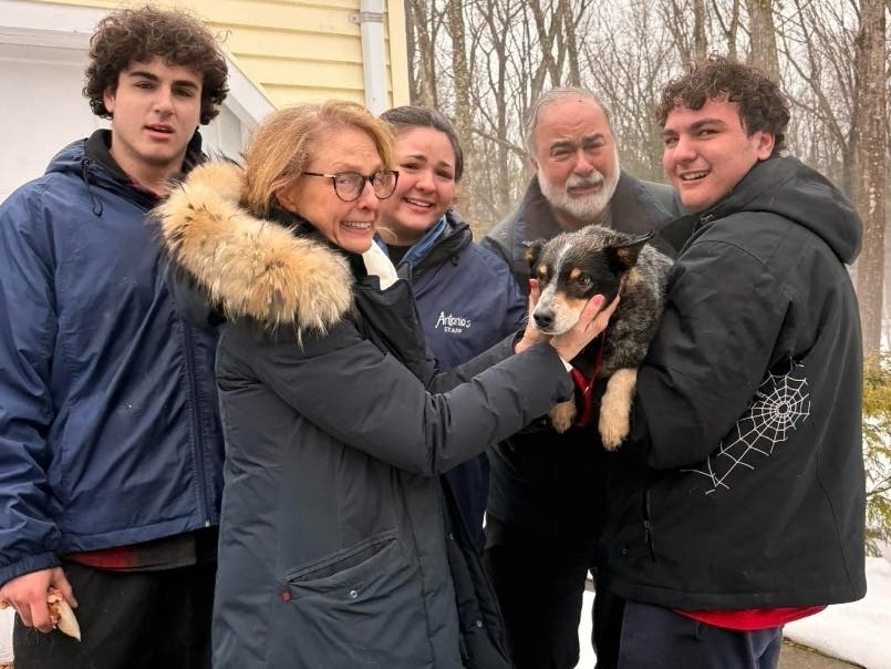 It was a happy resolution to an otherwise difficult week for the Antonio family in Simsbury. The beloved family pet 'Hazel' was reunited with Simsbury Deputy First Selectman Steven Antonio's family on Thursday after she fled a house fire this week.
