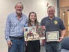 From Left: Canton First Selectman Kevin Witkos, Canton student Hazel Kosch, and Canton Fire Marshal Tim Tharau at last week's Canton selectmen meeting, where Hazel was honored as the Canton winner in the Connecticut Fire Prevention Poster Contest