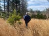 The Southington Land Conservation Trust recently announced a major grant award that will fund the trust's development of the recently acquired Lovely Preserve on Welch Road. Above, Val Guarino, president of the land trust, tours the property recently.