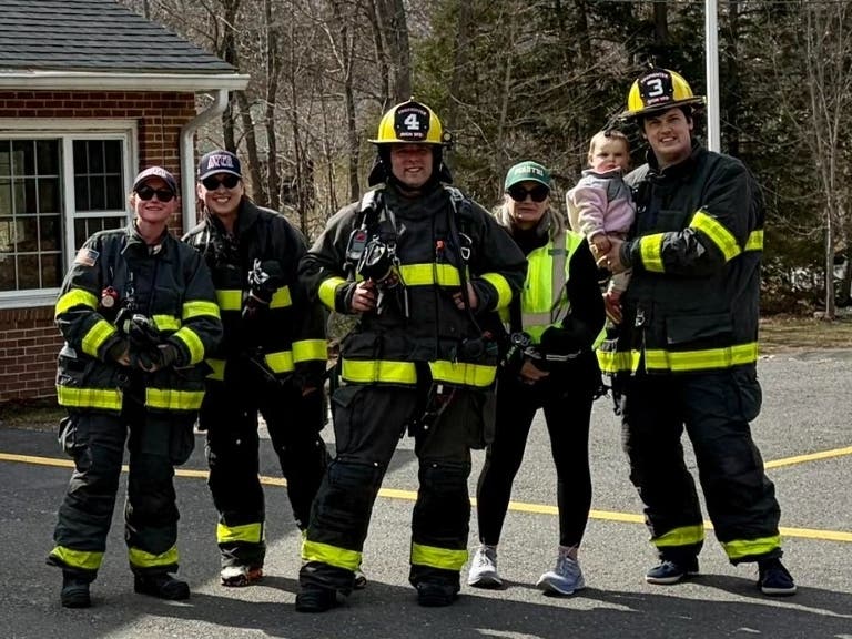 Members of the Avon Volunteer Fire Department will be seen along the town's hills and streets running in full gear. But don't worry, they're just training for a fundraising stair climb next month to help the American Lung Association.