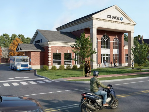 An architectural rendering of the new bank branch slated to be built on Hopmeadow Street in Simsbury.
