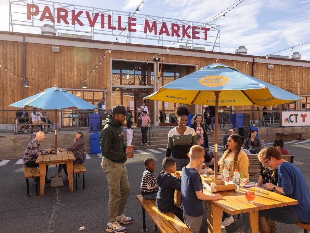 Hartford's Parkville Market, which attracts customers from throughout central Connecticut for its diverse food offerings, is now open in the morning, with some vendors offering breakfast options.