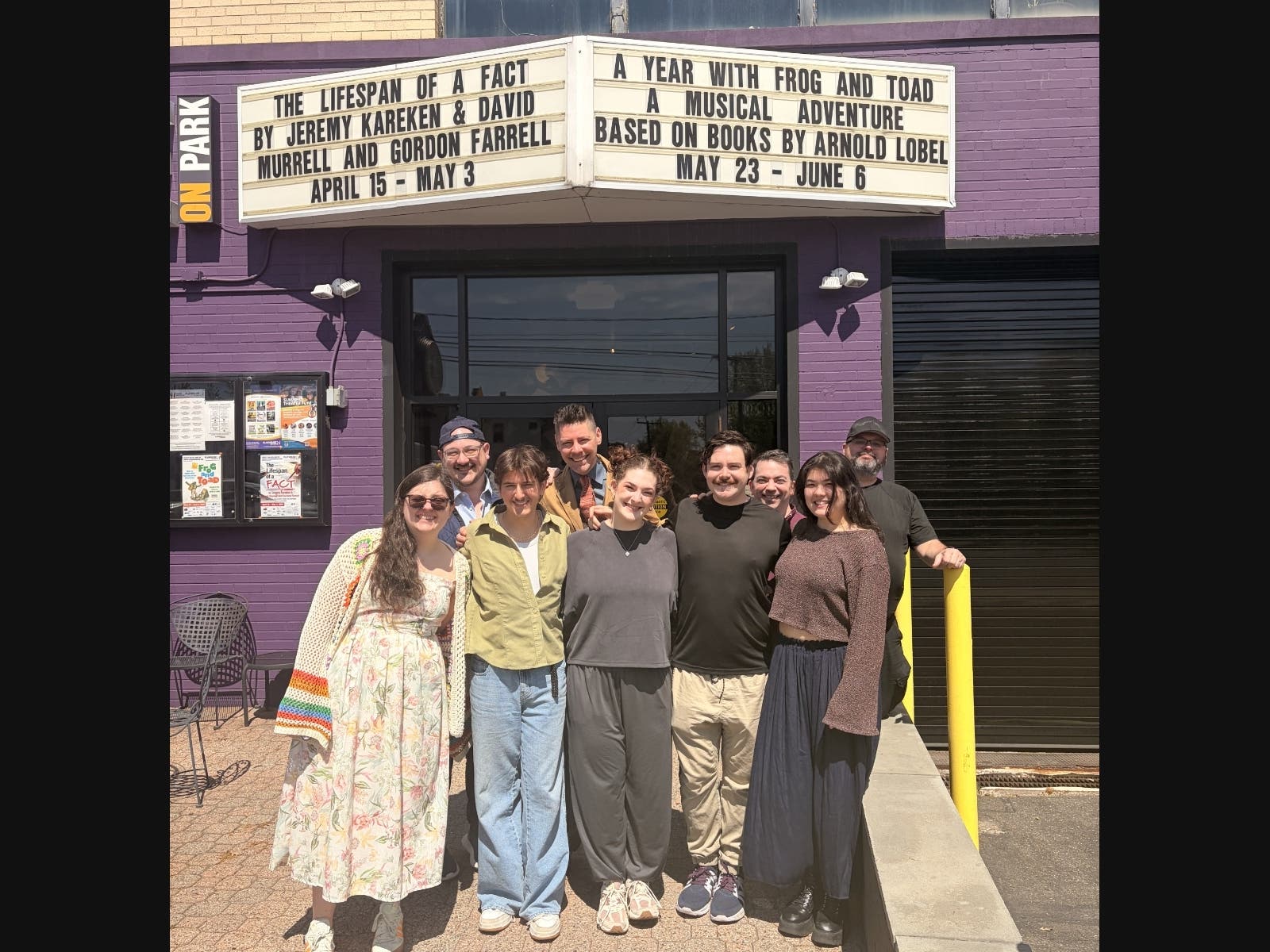 The cast and creative team of A Year with Frog and Toad at Playhouse on Park in West Hartford.