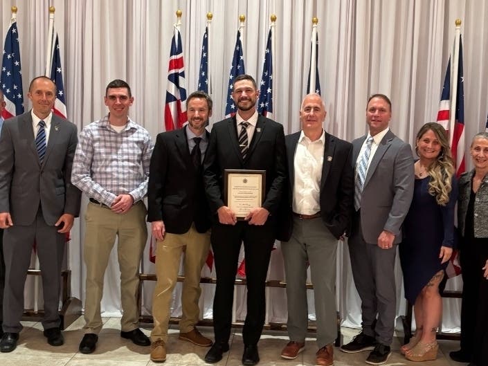 The Exchange Club of Farmington recently honored Det. Zack Martin of the Farmington Police Department, who was named the 2026 'Officer of the Year.'