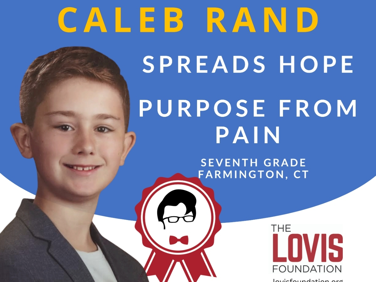 The Lovis Foundation announced that Farmington middle schooler Caleb Rand is a recipient of the 2026 Lovis Extraordinary Student Award.