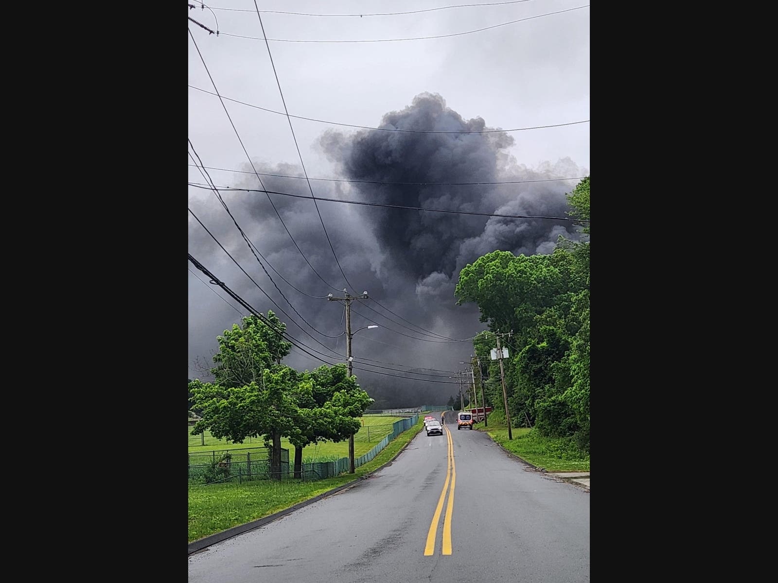 A massive blaze at a local business on Saturday morning is causing traffic issues for Southington motorists and has prompted the immediate closure of the town's transfer station.