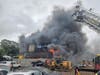 Firefighters from Southington and surrounding communities swarmed a massive inferno at a local junkyard/used auto parts dealer Saturday morning, with a gasoline storage depot on site going up in flames and burning much of the inventory.