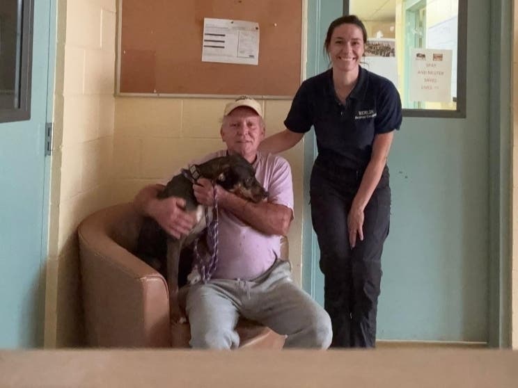 Berlin shelter dog Cricket was adopted after more than two years at Berlin Animal Control.