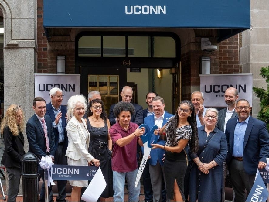 A ceremony on Monday, Aug. 17, marked the opening of UConn’s first permanent student housing in Hartford.