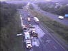 An early-morning tractor-trailer fire in Southington has caused a major traffic backup on Interstate 84 Thursday morning.
