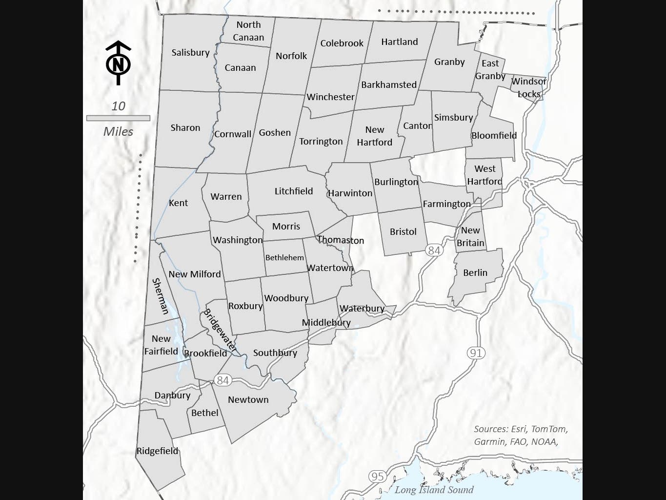 Berlin, Bloomfield, New Britain, West Hartford and Windsor Locks are now part of the federal Highlands Conservation Act region.