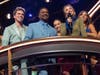 New Milford native and UHart graduate Jackson Olson, left, with Dancing with the Stars co-hosts Alfonso Ribeiro, center, and Julianne Hough, right, in the episode that aired Tuesday, Sept. 22.
