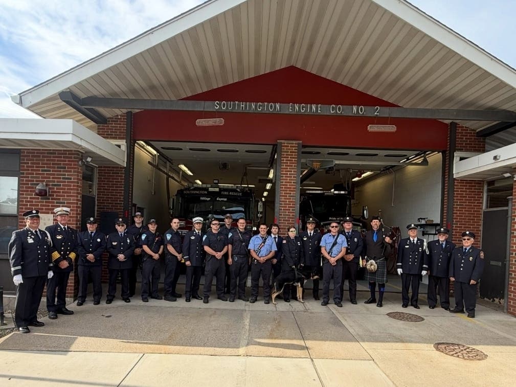 The Southington Fire Department just learned that it is slated to receive a massive federal grant that will help it hire 12 additional firefighters, potentially rectifying a longtime staffing issue. Above, SFD members at a recent Sept. 11 remembrance.