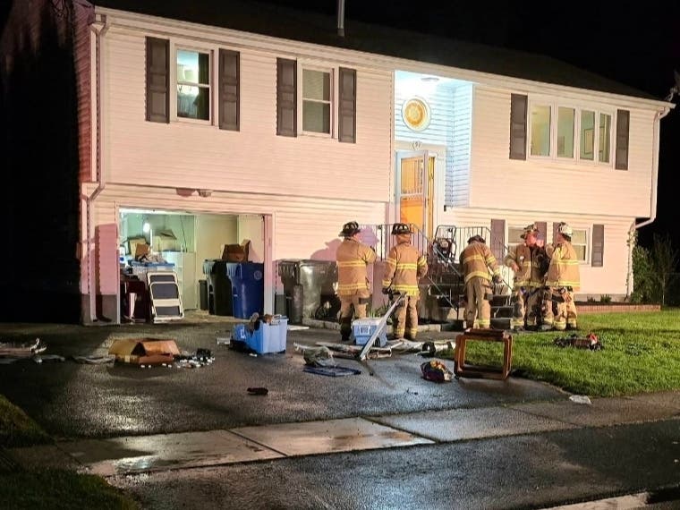 An electric snowblower battery is being blamed for a residential garage fire in Berlin Saturday night.